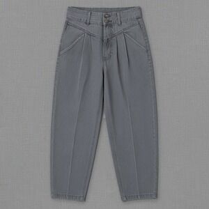 Glassons Womens Gray Pleated High Waisted Barrel Jeans AU 6 US 2 Tapered Balloon